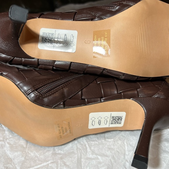 NWT ASOS EVITA US-10-11 HIGH HEELED SQUARE TOE WOVEN FAUX LEATHER BOOT - Picture 9 of 11